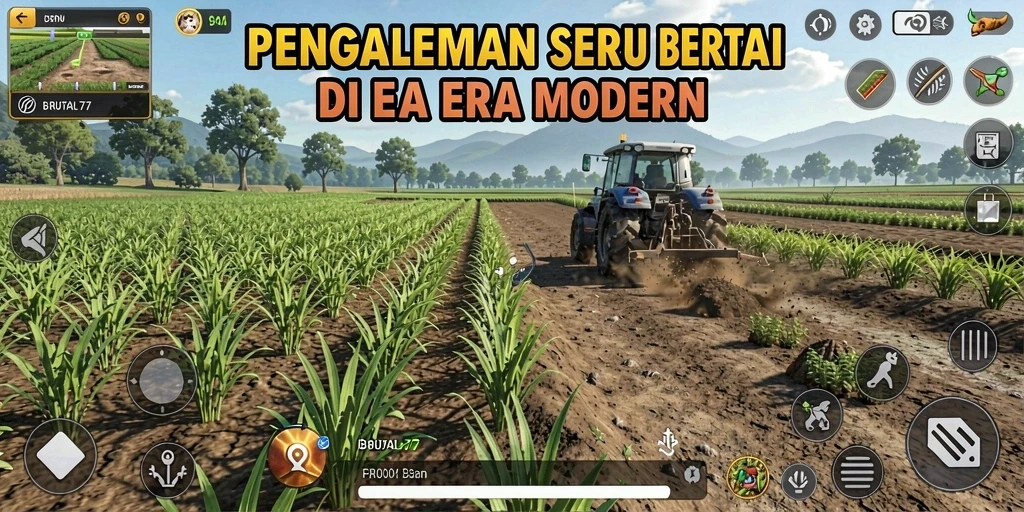 Tampilan gameplay <strong>BRUTAL77</strong> saat panen dengan grafis menawan.