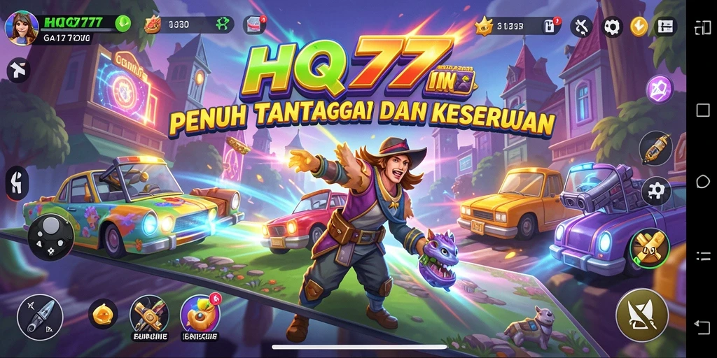 Screenshot utama HQ777 menampilkan aksi permainan Arcade yang seru dan menegangkan.