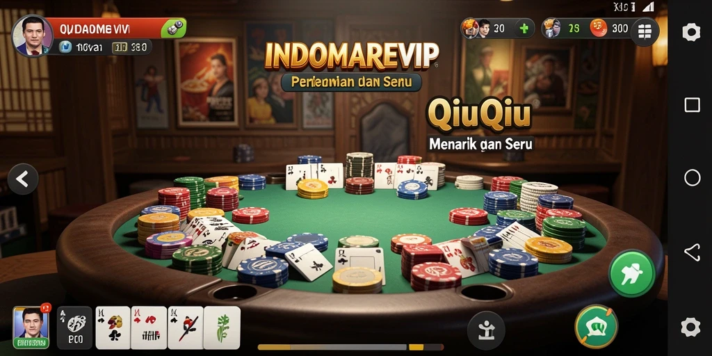 Tampilan gameplay seru dalam game QiuQiu INDOMAREVIP.