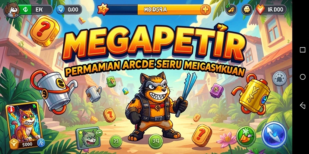 Screenshot MEGAPETIR menampilkan gameplay seru dan grafis menarik.