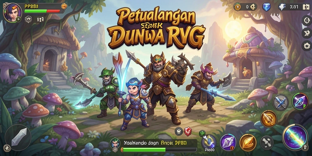 Tampilan gameplay seru dari PP88 dengan sistem pertarungan RPG yang mendalam.