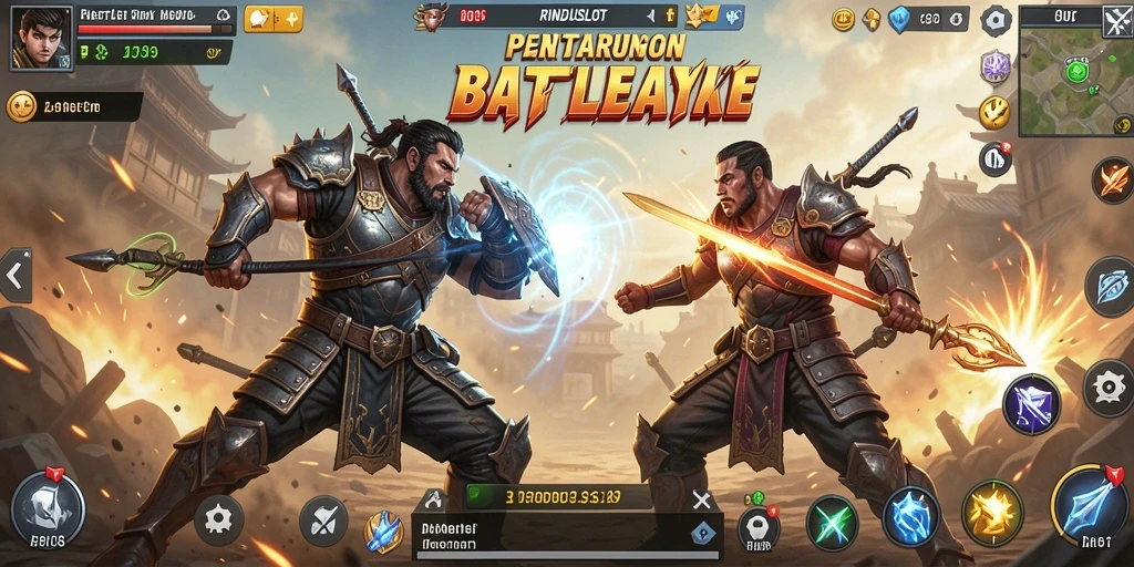 Tangkapan layar utama RINDUSLOT menunjukkan momen intens dalam pertempuran Battle Royale.