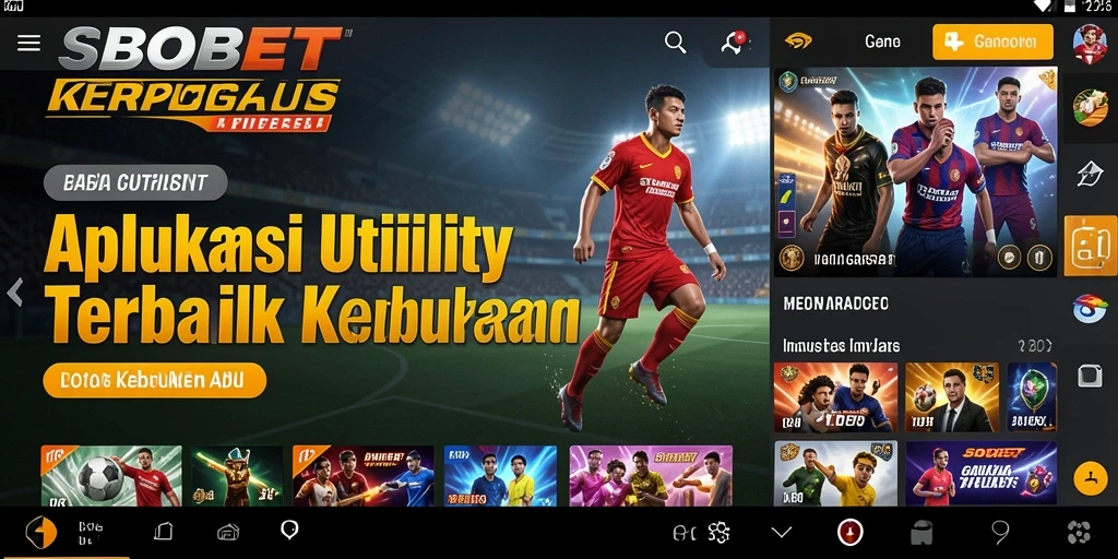 Tampilan utama SBOBET dengan fitur Utility yang mudah diakses.