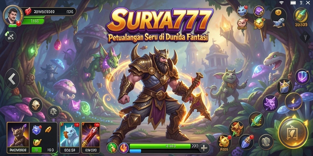 Tangkapan layar dari gameplay <strong>SURYA777</strong>, menunjukkan petualangan menakjubkan di dunia fantastis.