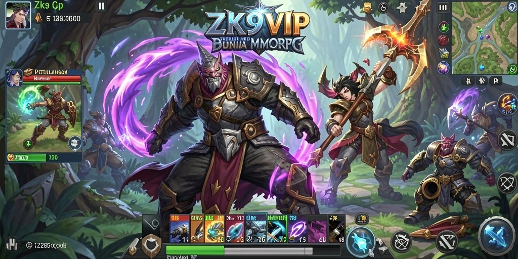 Screenshot dari gameplay ZK9VIP yang menampilkan aksi pertempuran mendebarkan.